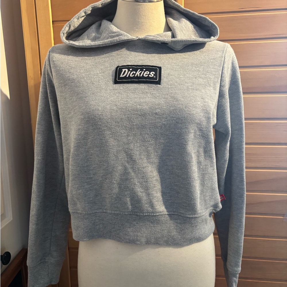 Dickies Women's Light Gray Hoodie Crop Sweater